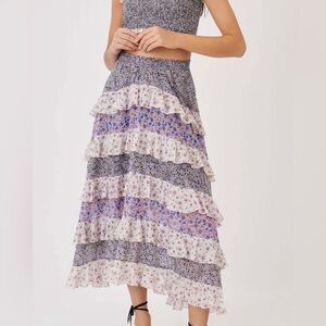 Maje Jilota Floral Print Skirt
